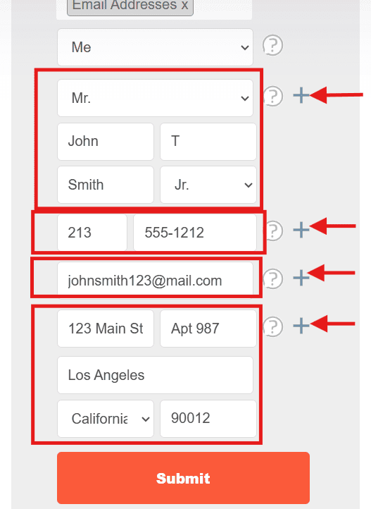 opting out of acxiom - form fields