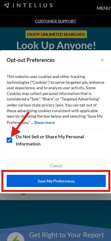 how to opt out of intelius - do not share