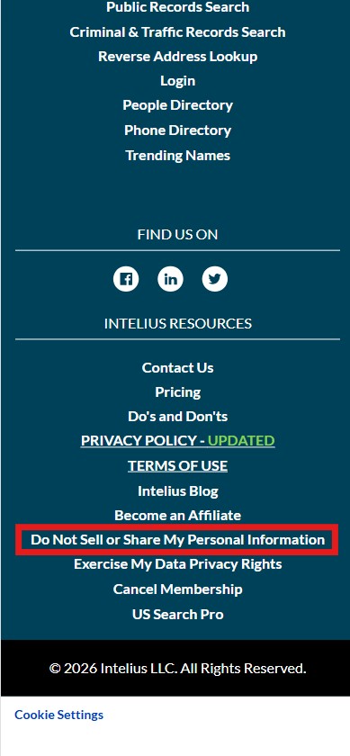how to opt out of intelius - do not share