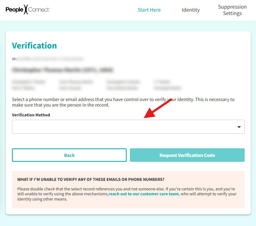 how to opt-out of truthfinder -verification method