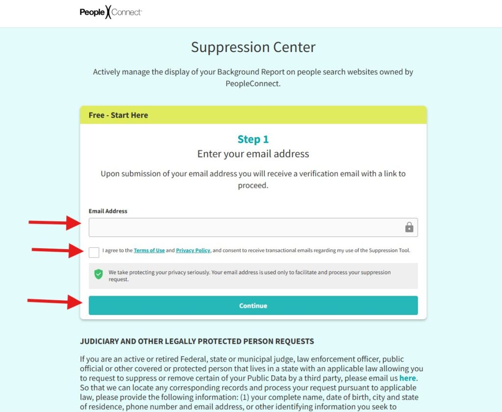 how to opt-out of truthfinder - suppression center
