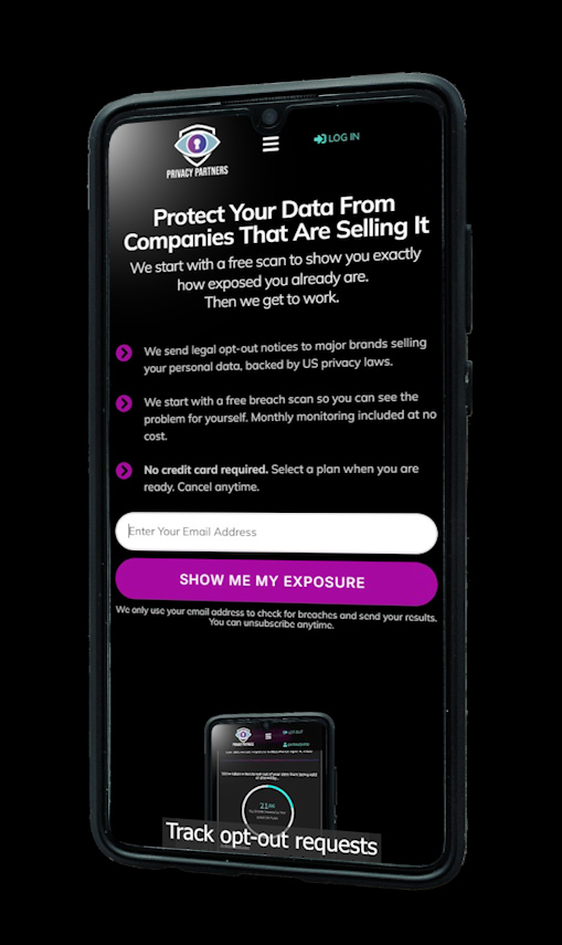 Sign-up for data privacy protection free
